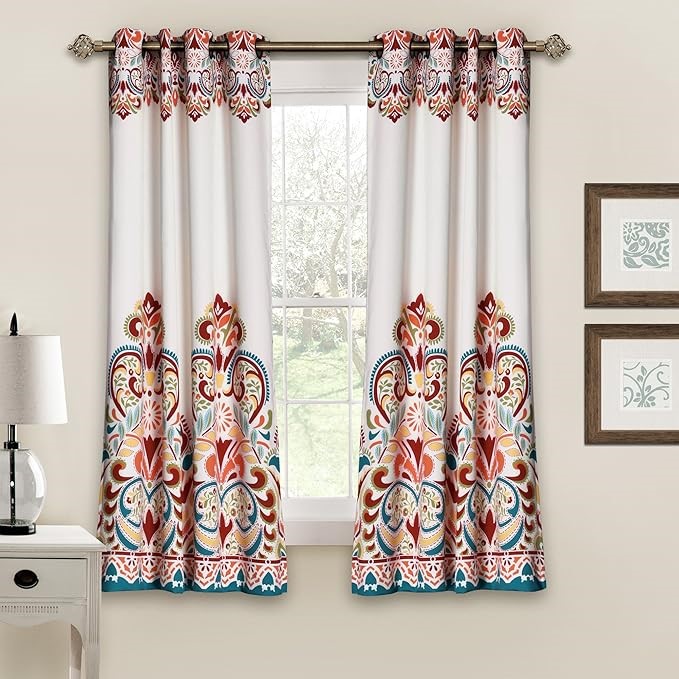 LUSH DECOR Clara Room Darkening Window Curtain Panel, 63 Inch x 52 Inch, Ye