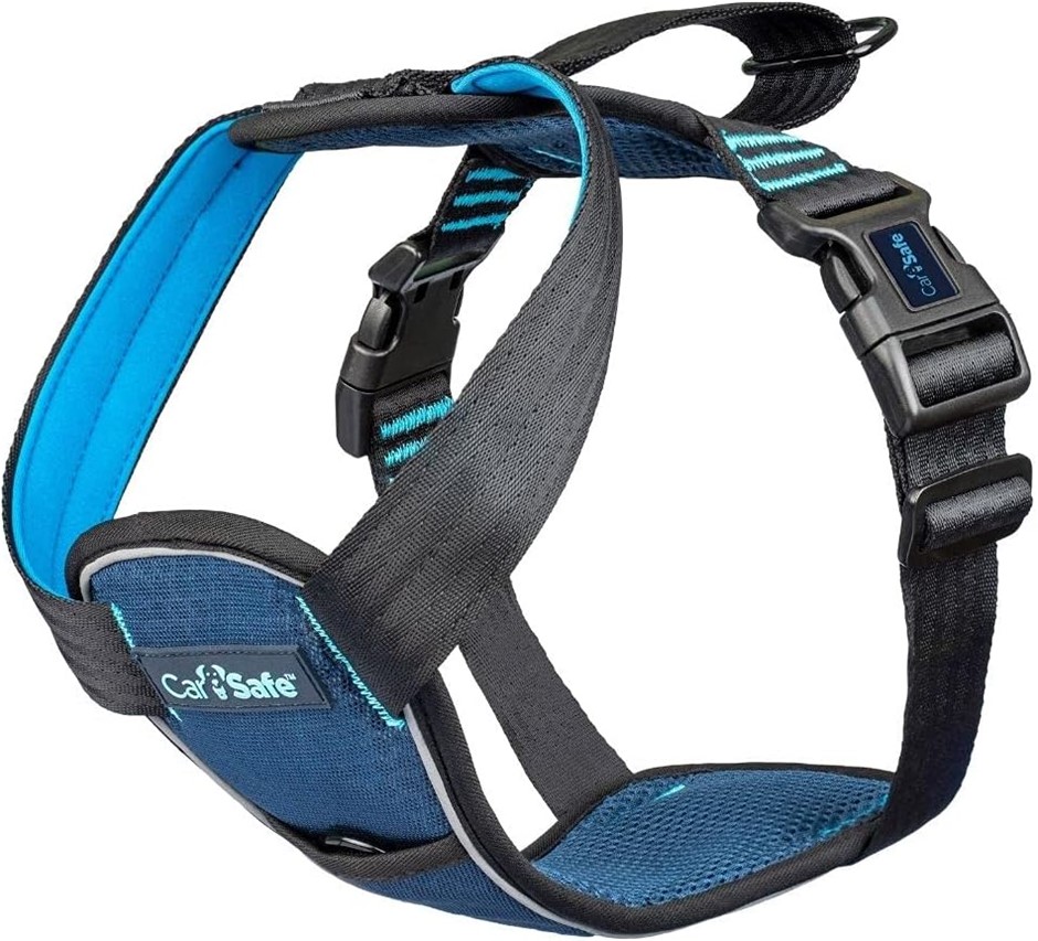 COMPANY ANIMALS CAR SAFE Dog Crash Tested Harness, Blue, Large.