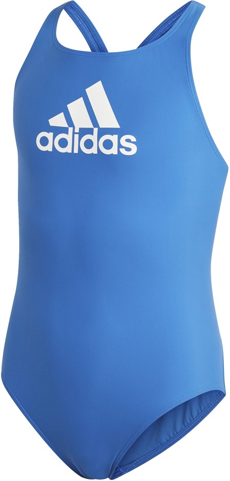 ADIDAS Girl's Large Logo One-Piece Swimsuit, Size 7-8years , Blue.  Buyers