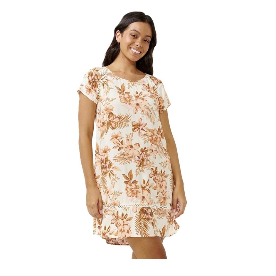 RIP CURL Women's Desert Dreams Shift Dress, Size M, Antique White. RRP: $90
