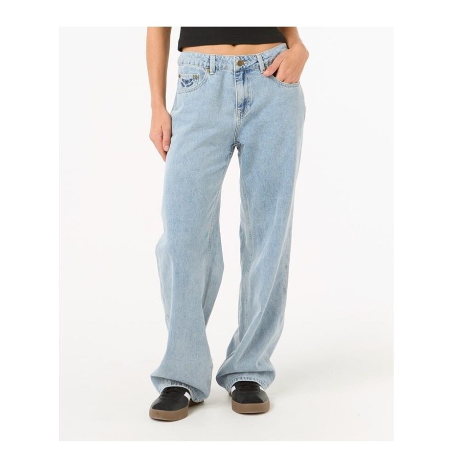 RIP CURL Women's Aggie Relaxed Jean w/ Drawstring, Size 31, Vintage Blue (4