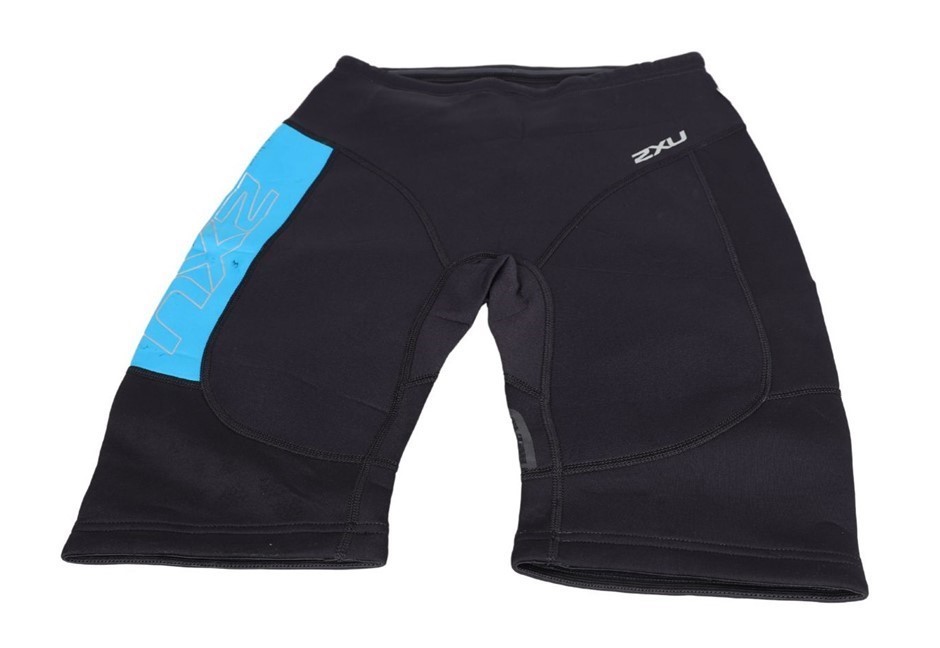 2 x 2XU Men's High Performance Power Shorts, Size XS, Black/Blue. Buyers N