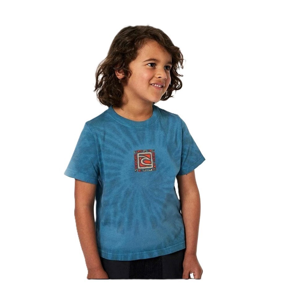 RIP CURL Boy's Tube Tie Dye Short Sleeves Tee, Size 1-2, Ocean. RRP: $35.99