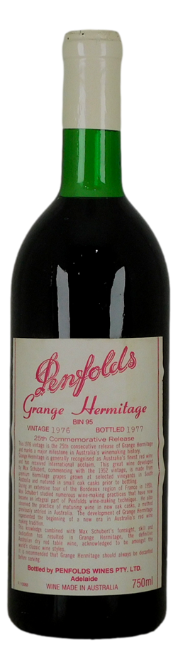 Penfolds Bin 95 Grange Hermitage 1976 (1x 750mL) SA.