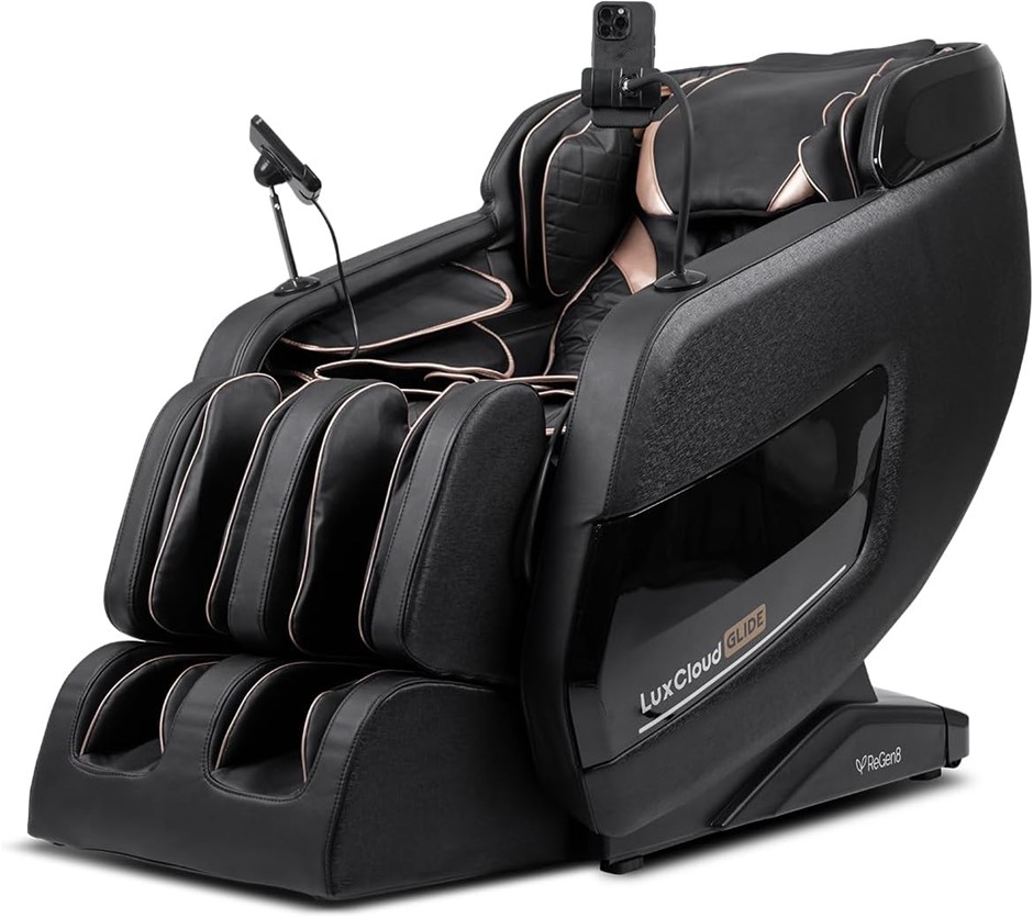 LUXCLOUD Glide Zero Gravity Heated Massage Chair with Full Size SL Track.
