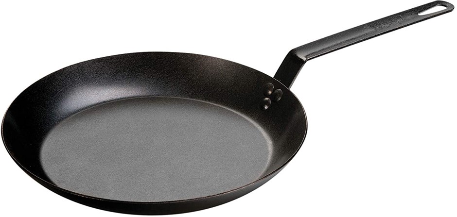 LODGE 12" Pre-Seasoned Carbon Steel Skillet, BLACK. NB: Not in original box