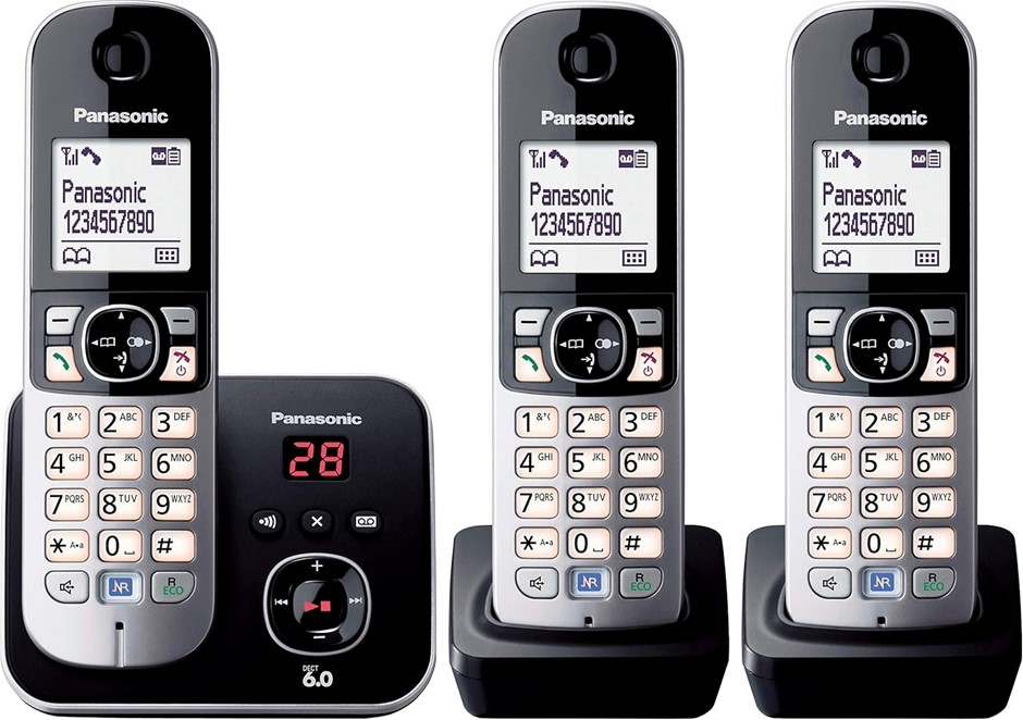 PANASONIC DECT Digital Cordless Phone with Answering System and Triple Pack