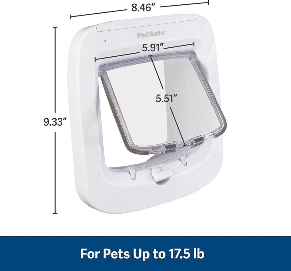 PETSAFE Interior and Exterior Cat Door, Colour: White.