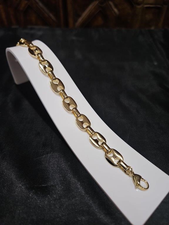 18K/Italy Yellow Gold Filled bracelet(stamped)Warranty Quality-