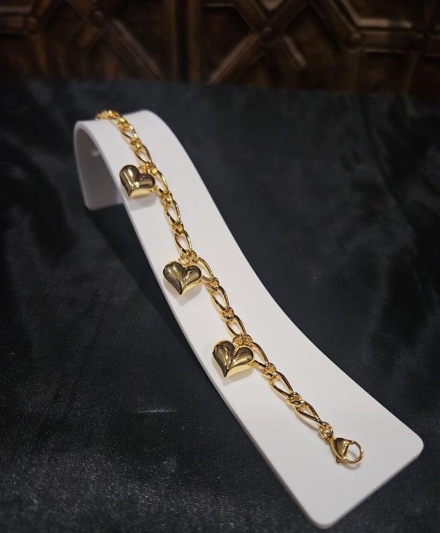 18K/Italy Yellow Gold Filled bracelet(stamped)Warranty Quality-