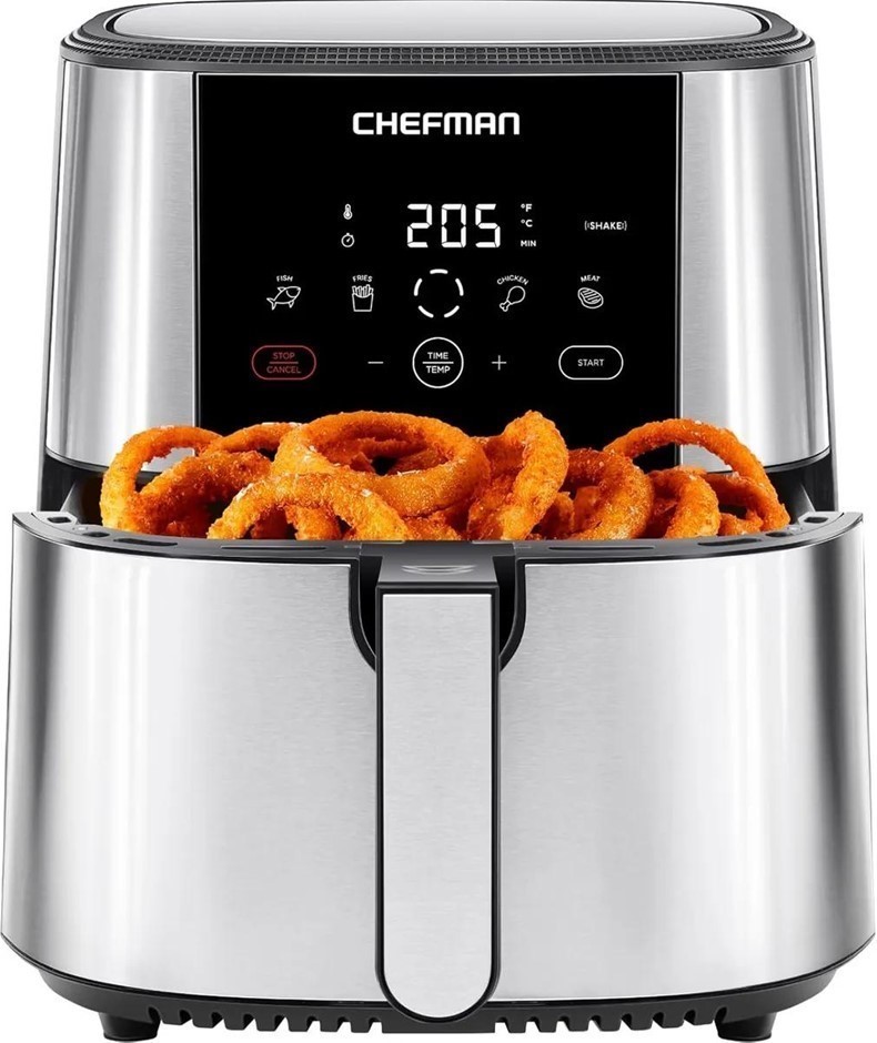 CHEFMAN TurboFry Touch Air Fryer, XL 7.5 Litre Family Size, 1800W Power, 4