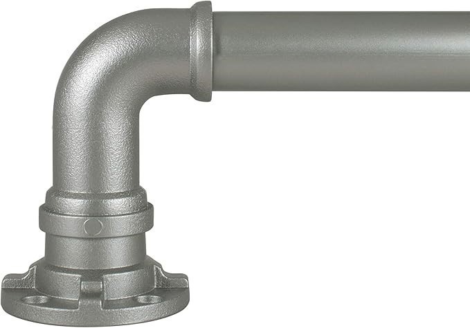Decopolitan Industrial Wrap Around Telescoping Curtain Rod Set, 36-72 inch,
