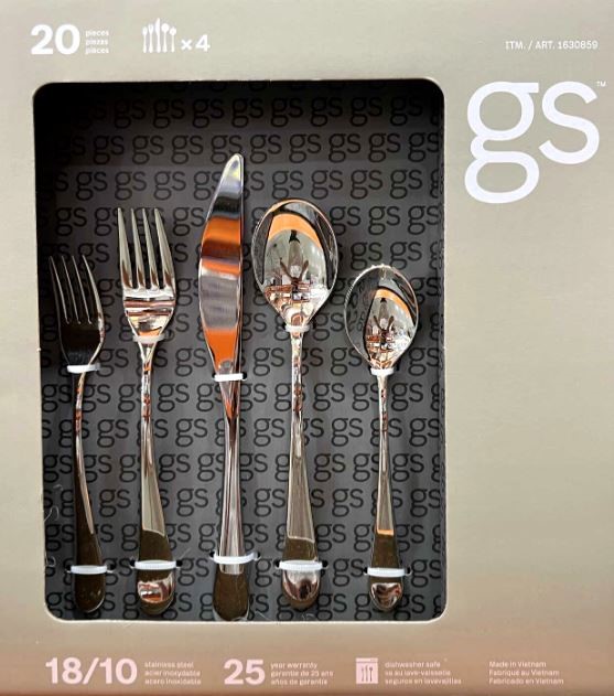 GOURMET SETTINGS 20pc Stainless Steel Flatware Set.