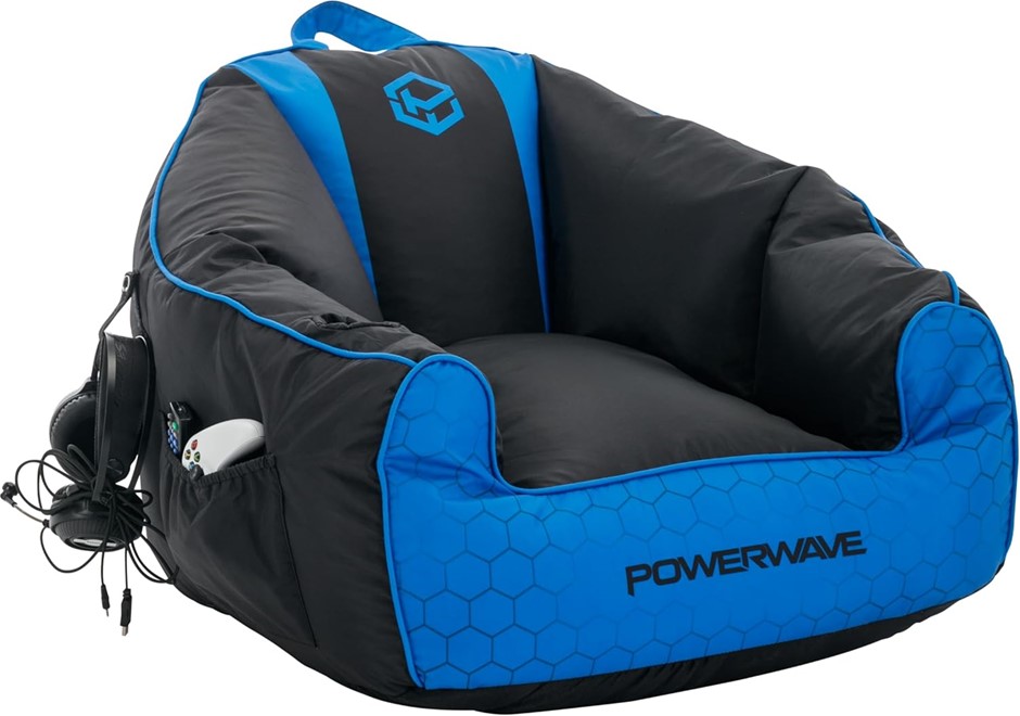 POWERWAVE Bean Bag Chair Puff Blue. NB; opened box