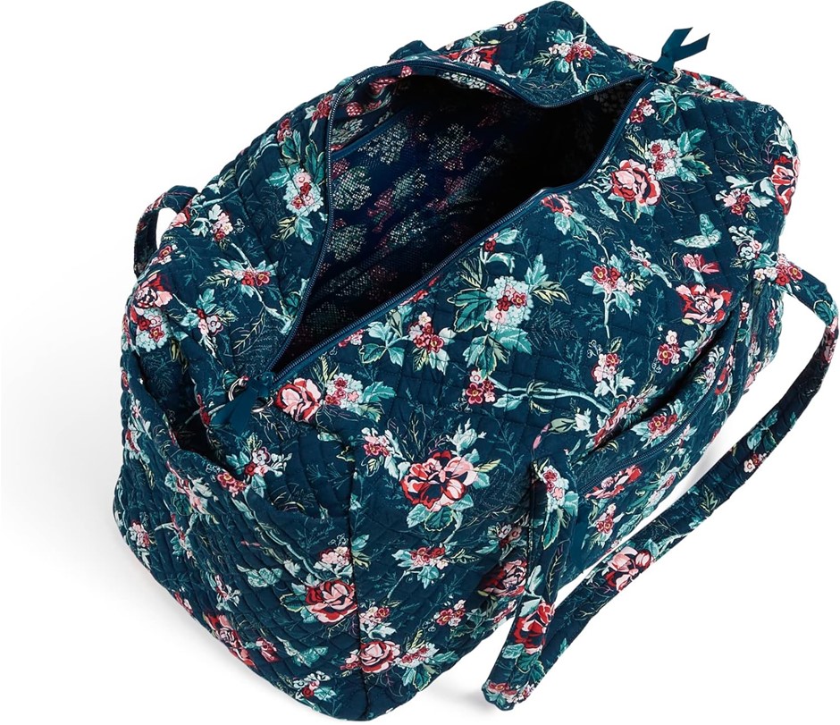 VERA BRADLEY Women's Cotton Large Travel Duffle Bag, Rose Toile, One Size.