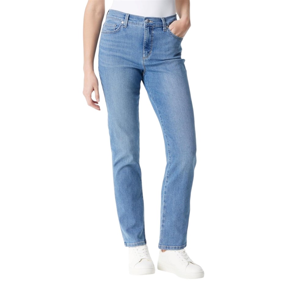 CALVIN KLEIN Women's High Rise Straight 27in Jean, Size 30, 99% Cotton, Vin