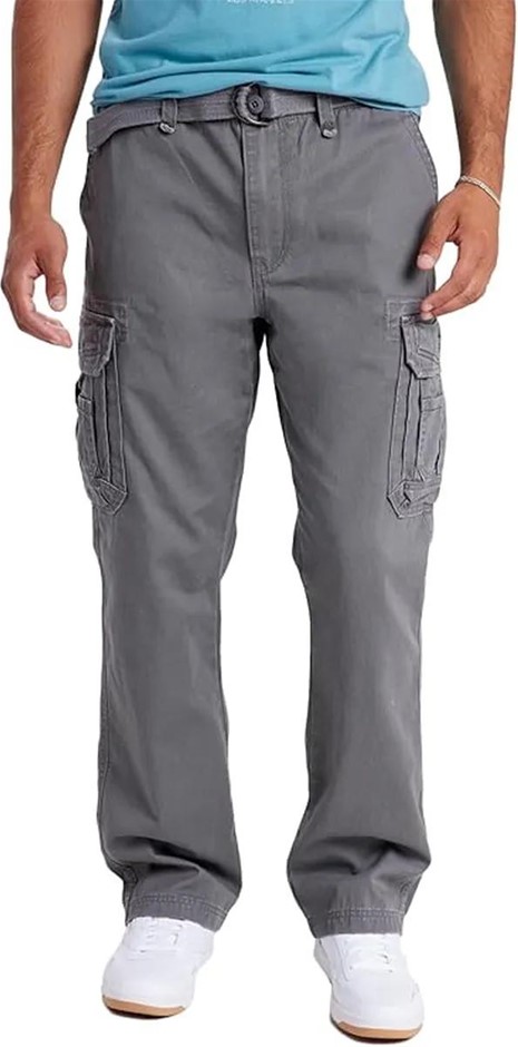 UNIONBAY Men's Survivor Belted Cargo Pant, Size 50x32, Grey Goose (035Y), Y
