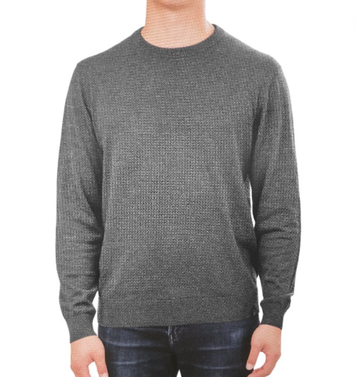 TRUE NORTH Men's Sweater, Size L, 60% Cotton, Charcoal. Buyers Note - Disc