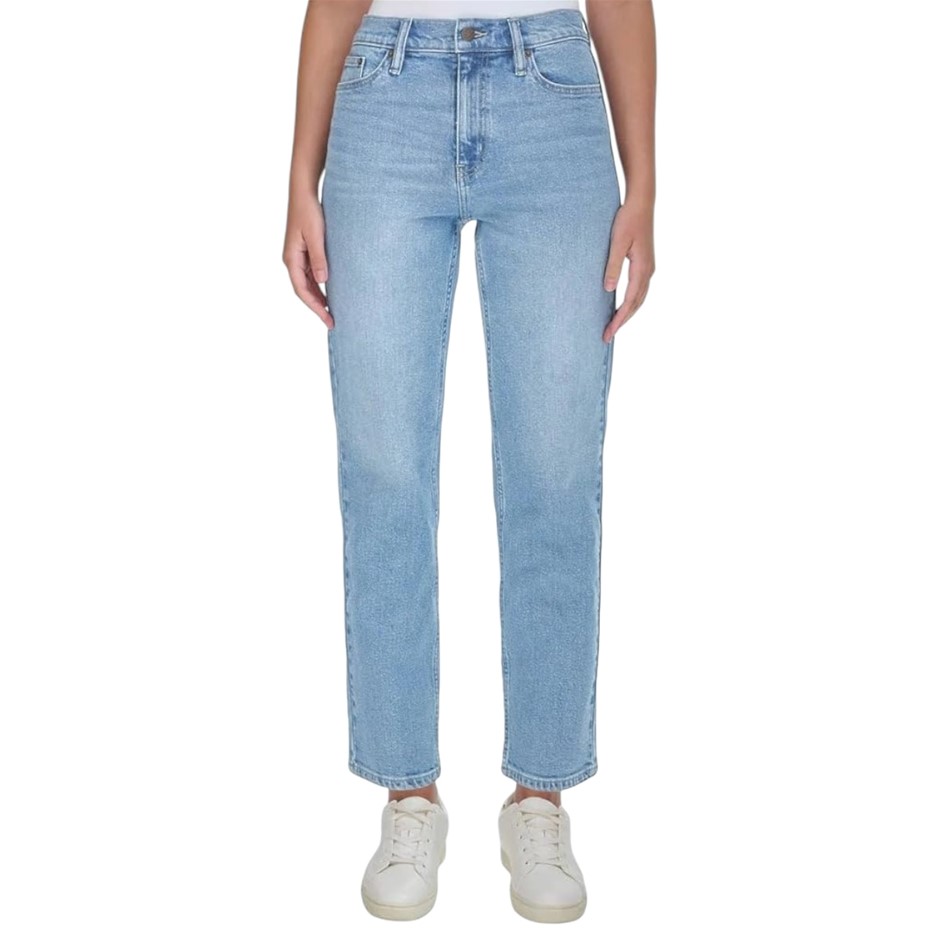 CALVIN KLEIN Women's High Rise Straight 27in Jean, Size 31, 99% Cotton, Sof
