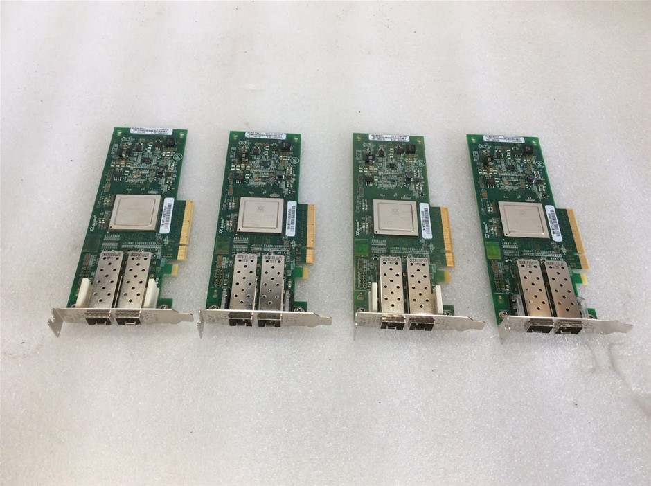 QLogic QLE2562 Dual Port Fibre Channel PCIe Network Adapter (Lot of 4)