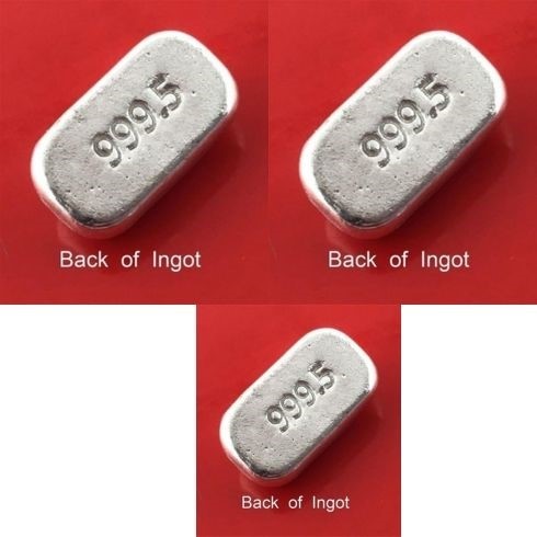 Silver Bullion 999.5 Grade 5g Ingot Bar Hand Poured x 3