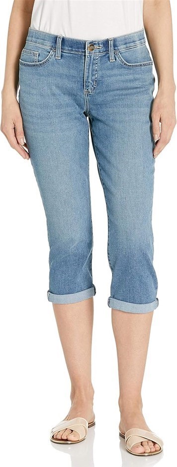 LEE Women's Flex Motion Regular Fit Mid-Rise Capri Jeans, Size 4 Medium, Bl