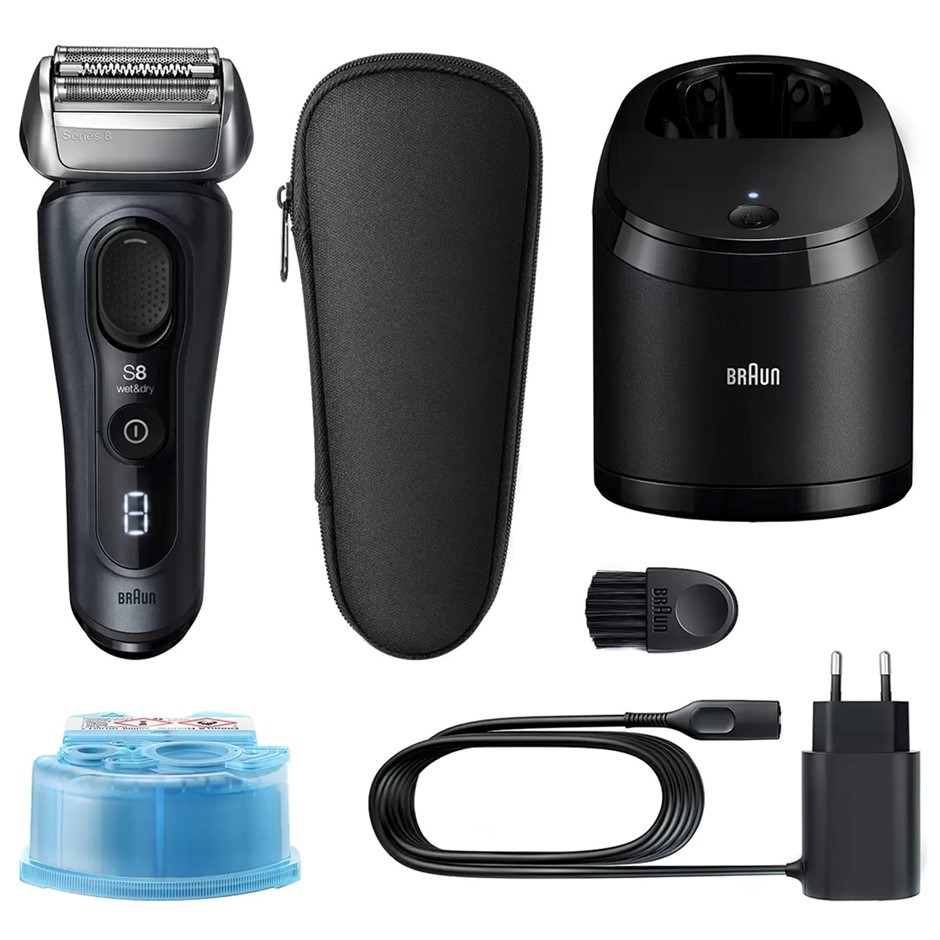 BRAUN Series 8 Men's 5-In-1 Smartcare Shaver, Grey, Model 8563cc. NB: Minot