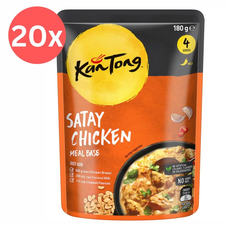 20x Kan Tong Satay Chicken Meal Base Cooking Sauce 180g BB: 17/11/25