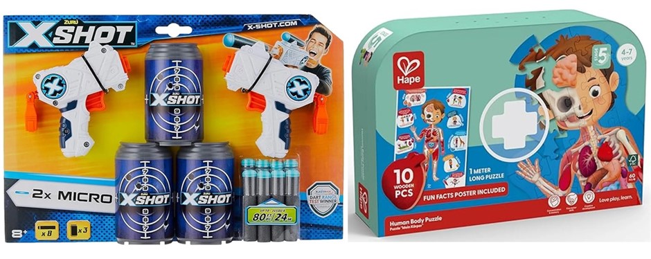 BUNDLE of 2 items: X-SHOT Excel Combo Double Micro Dart Blaster (Multi Colo