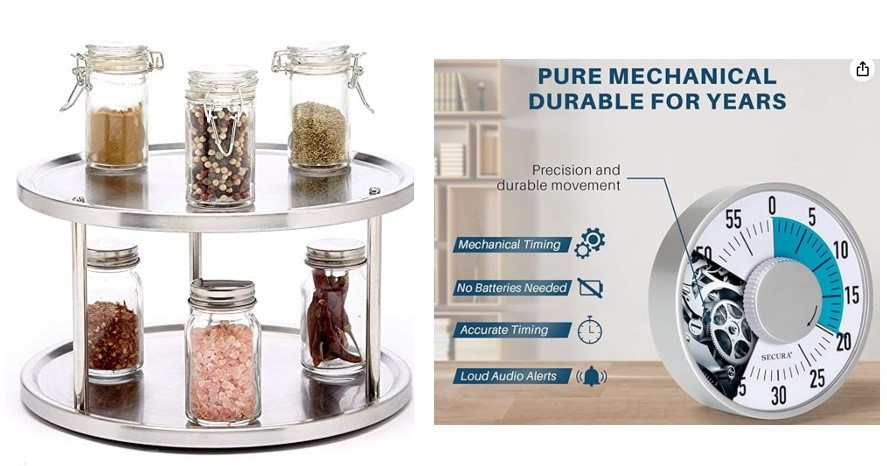 BUNDLE of 2 items: SIMPLI-MAGIC 2-Tier (Brushed Stainless Steel, Silver) +