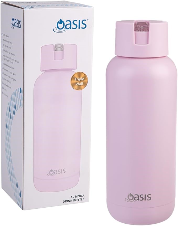 OASIS Ceramic Lined Stainless Steel Triple Wall Insulated 'Moda' Drink Bott