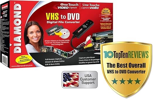 Diamond VC500 USB 2.0 One Touch VHS to DVD Video Capture Device with Easy t