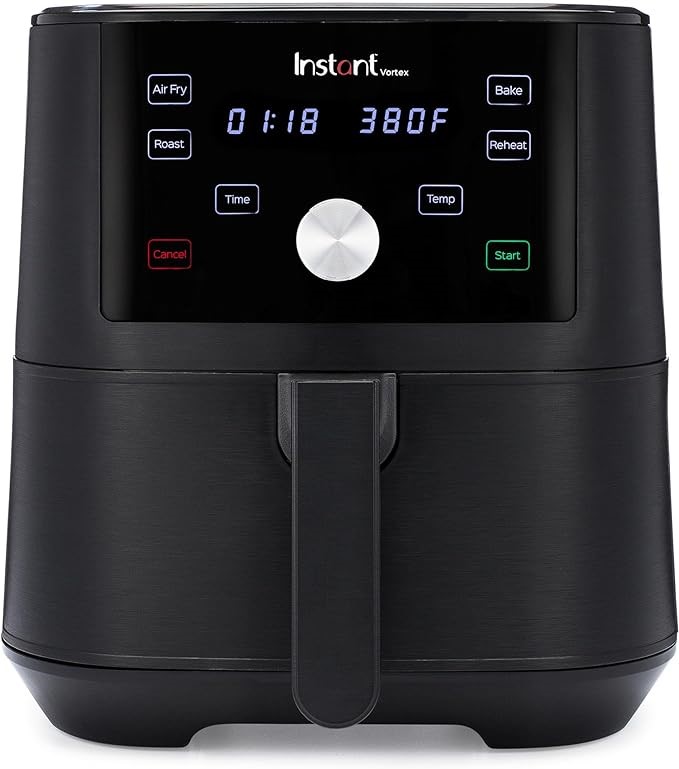 INSTANT Vortex Digital Air Fryer, 5.7L, Black. Easy to Use 4 Smart Programs