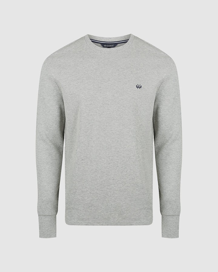 COAST CLOTHING CO Men's Long Sleeve Waffle Top, Size L, 100% Cotton, Grey.