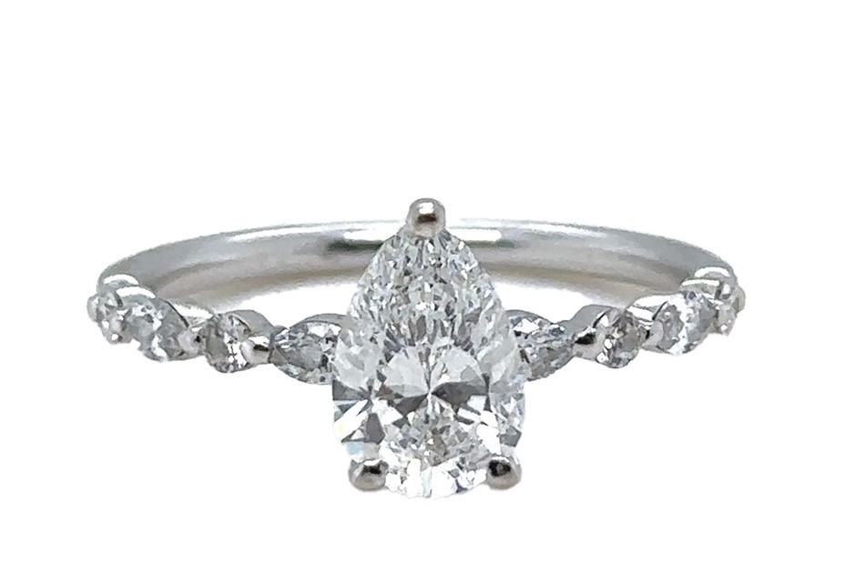 GIA 18ct White Gold Diamond Engagement Ring 1.28ct