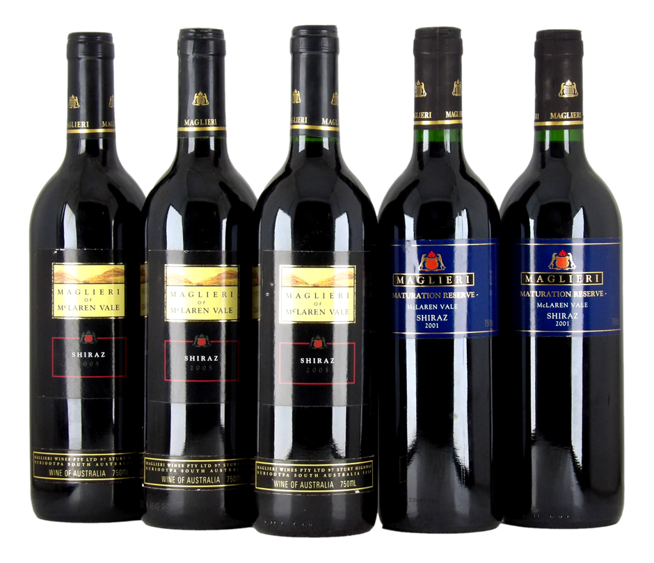 Maglieri Shiraz 2001/05 (5x 750mL), McLaren Vale.