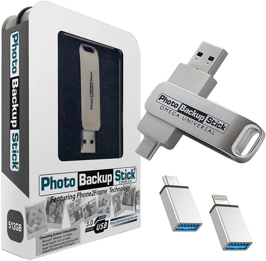 Photo Backup Stick Omega Universal Picture and Video Backup for Any Device