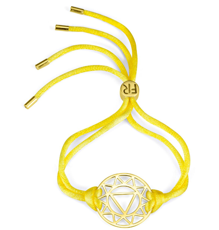 Solid 925 Sterling Silver & Gold Plated Chakra Bracelet-Solar Plexus Chakra