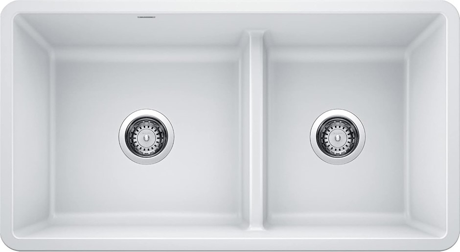 BLANCO 442524 Precis Reversible 1-3/4 w/Low Divide-White Sink, 33" L X 18"
