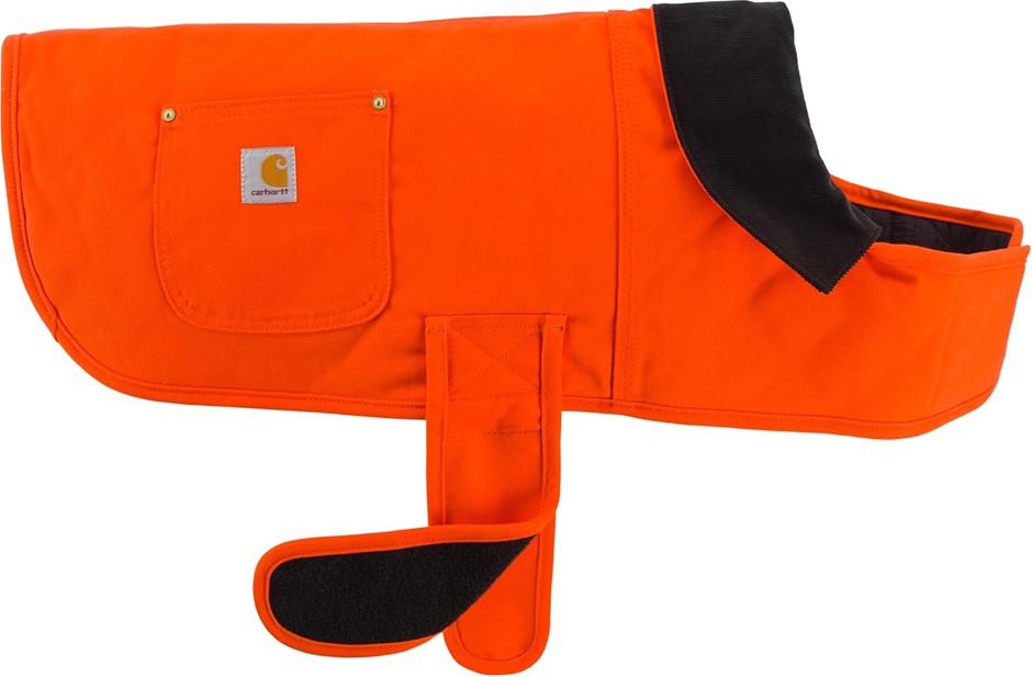 2 x CARHARTT Firm Duck Insulated Dog Chore Coat Hunter Orange/Brass (Large)