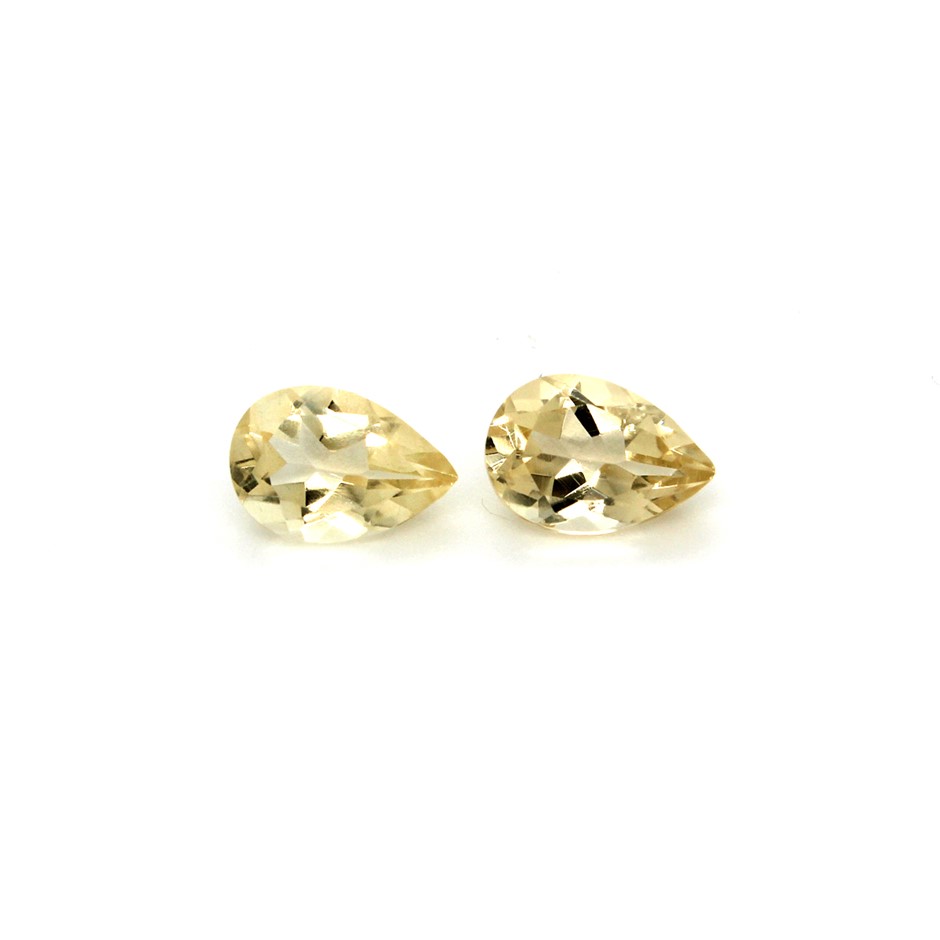 2 Pcs Pear Gorgeous Citrine Gemstone