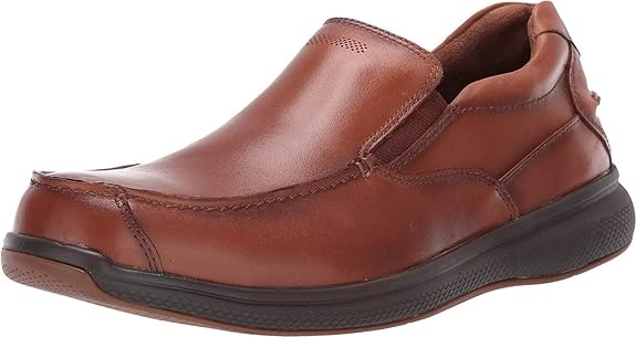 Florsheim Bayside Steel Toe Slip-On, Cognac, 10.5 X-Wide