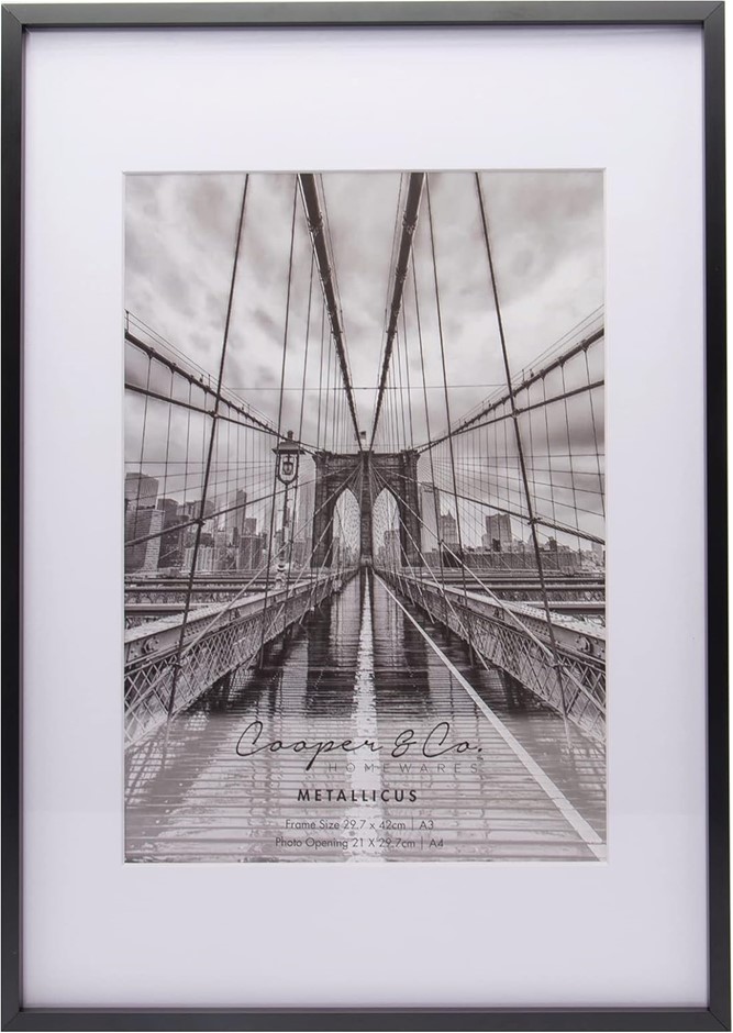 COOPER & CO. Homewares A3 Frame with A4 Opening, Premium Metallicus Metal P