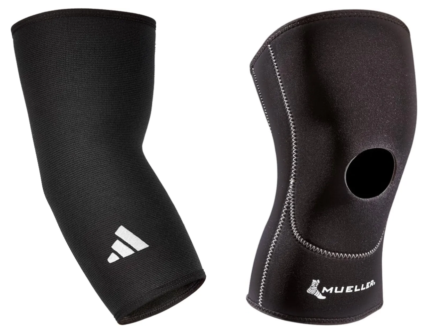 BUNDLE of Adidas Elbow Support and MUELLER Sports Medicine Open Patella Kne