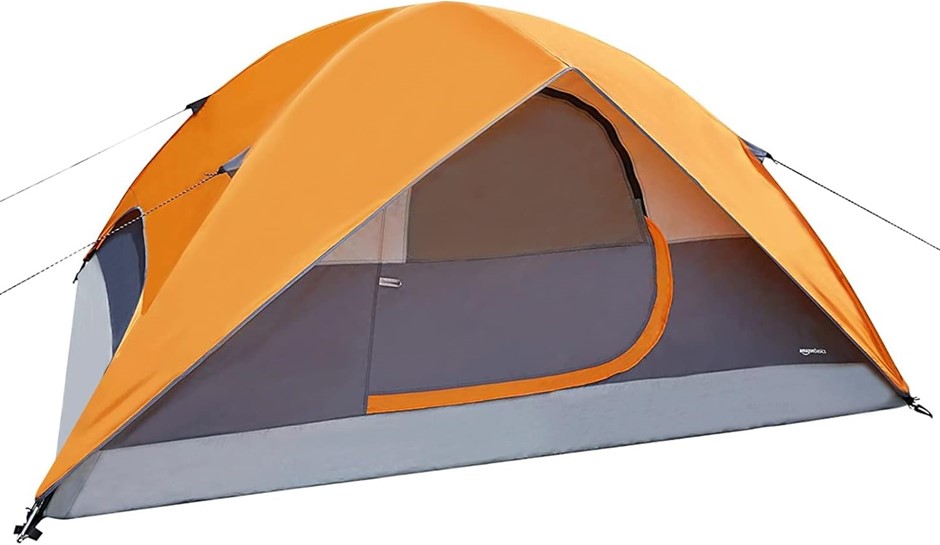 Amazon Basics Dome Camping Tent with Rainfly, Waterproof & Windproof Campin