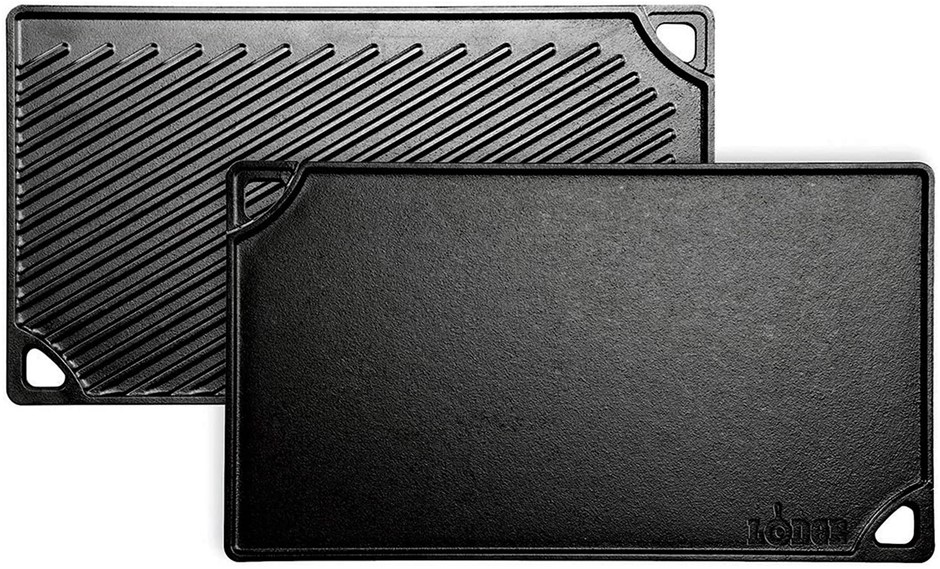 LODGE LDP3 Rectangular Cast Iron Reversible Grill, 42.5 x 24.1 x 1.6cm, Bla