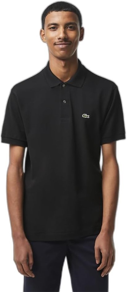LACOSTE Men's Classic Polo, Size US M (FR4), 100% Cotton, Black, L1212. NB: