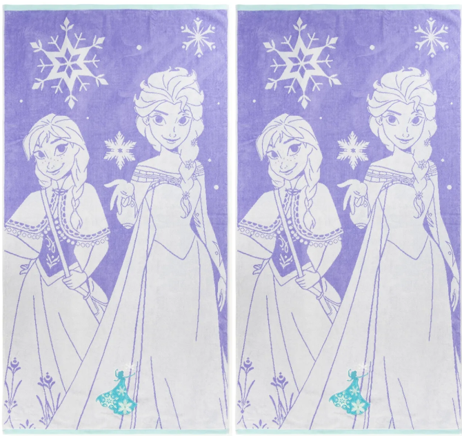 2 x DISNEY Frozen Jacquard Beach Towel, 160cm x 86cm, 100% Cotton. NB: mini