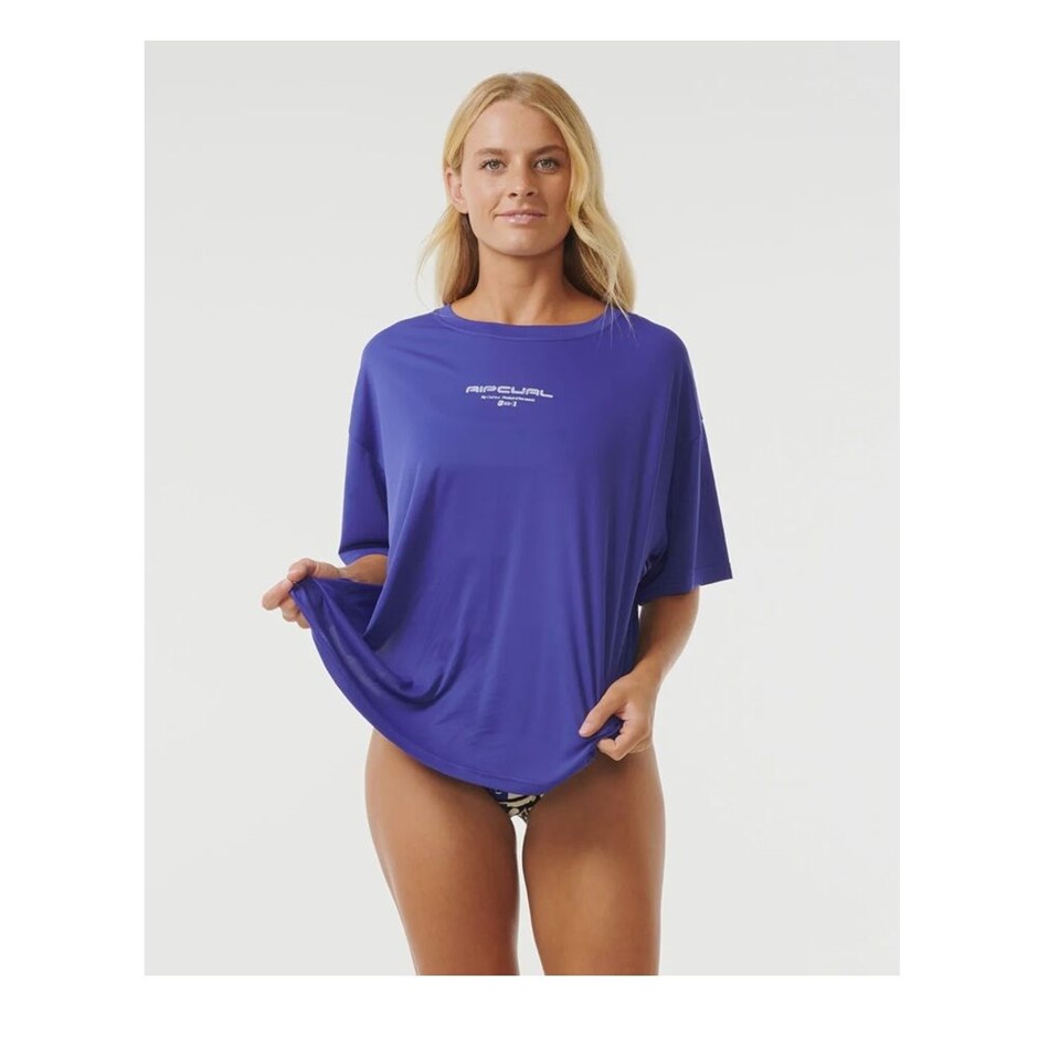 RIP CURL Women's Search Surflite UV Short Sleeves Rash Vest Tee, Size S, Wi