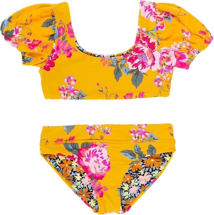 MAAJI Girl's Bouquet Lolita Bikini Set, Size 4, Dark Yellow, 3325KKB005. RR